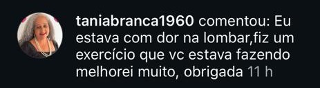 Depoimento sobre melhora de dor lombar